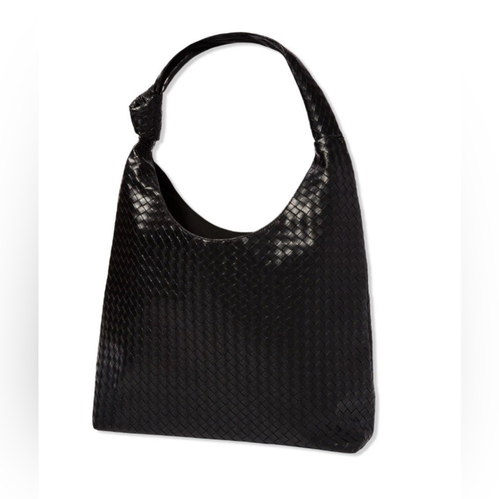 NWT- Ulta Woven Knot Handle Black Tote Bag Limited Edition